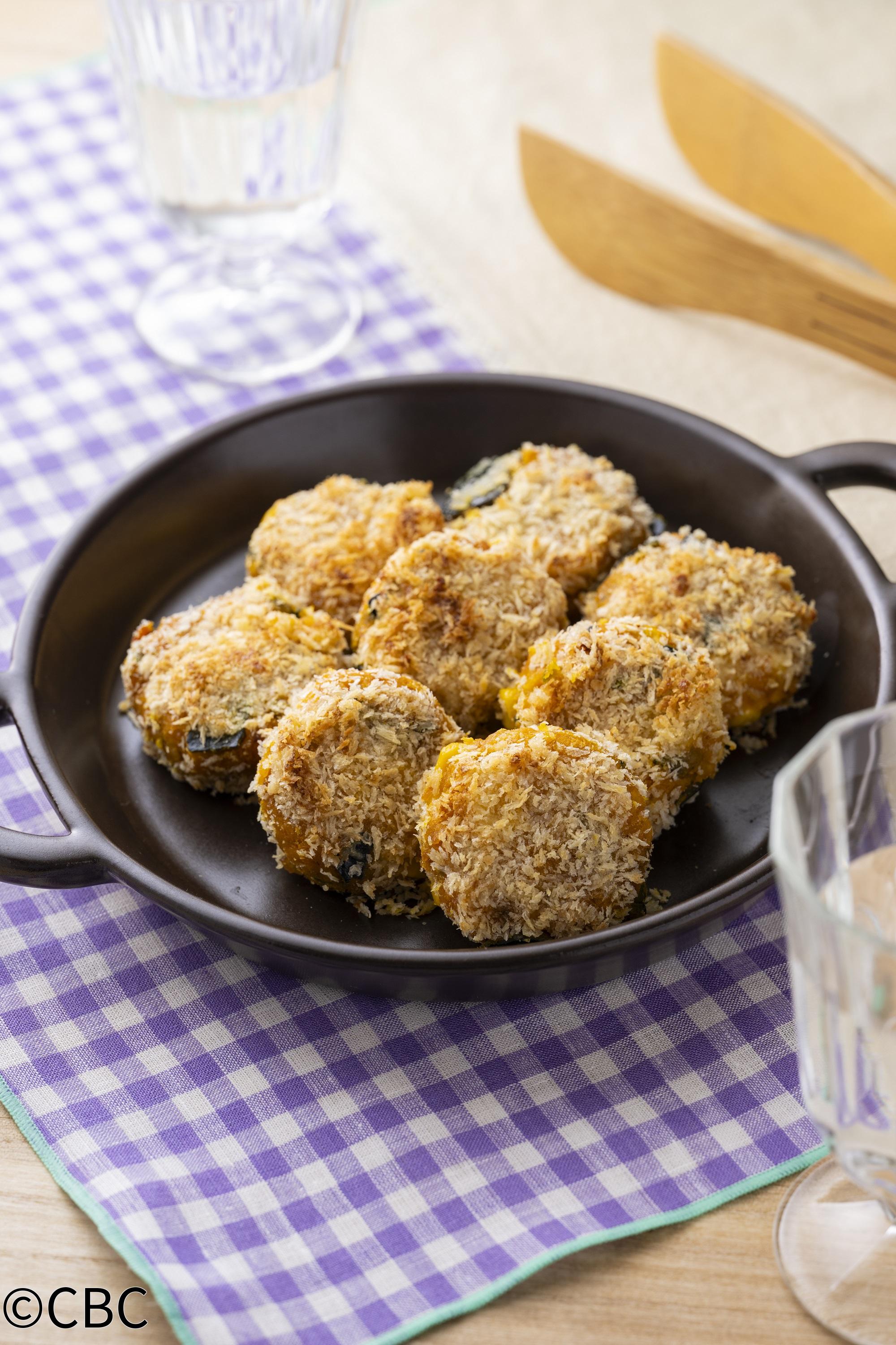 ３分クッキング🈑【かぼちゃとコーンの焼きマヨコロッケ】