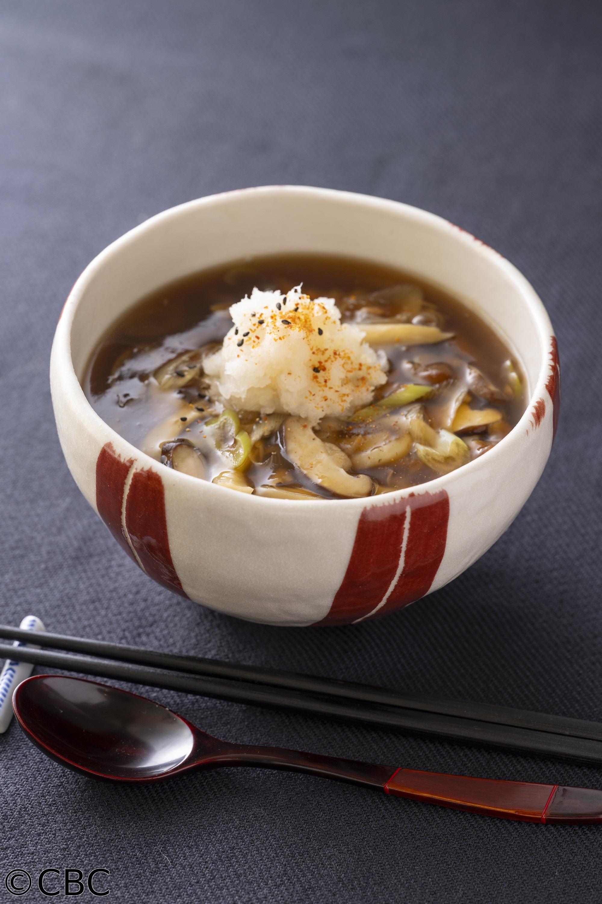 ３分クッキング🈑【きのこおろしあんかけうどん】