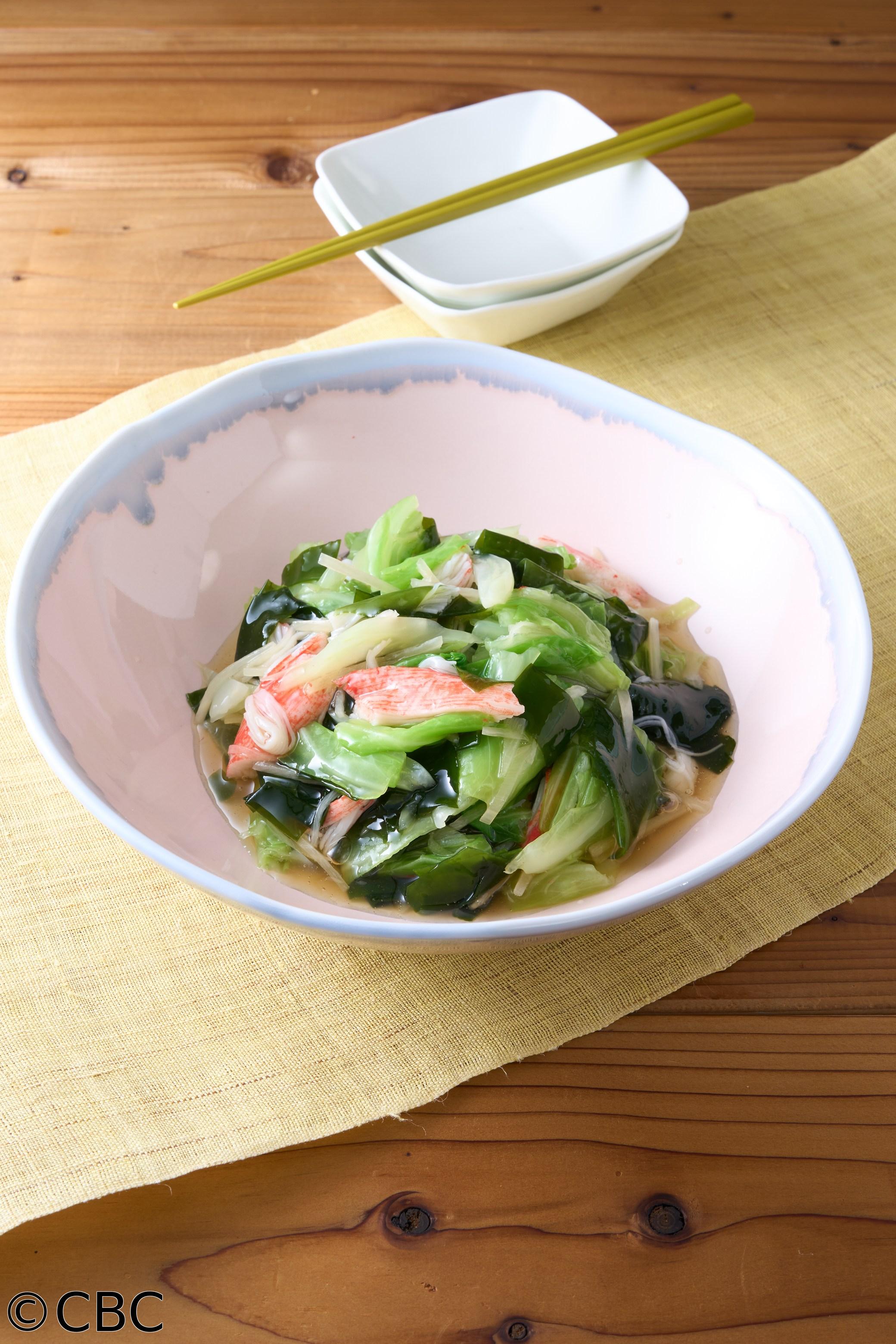 ３分クッキング🈑【春キャベツとわかめのサラダ】