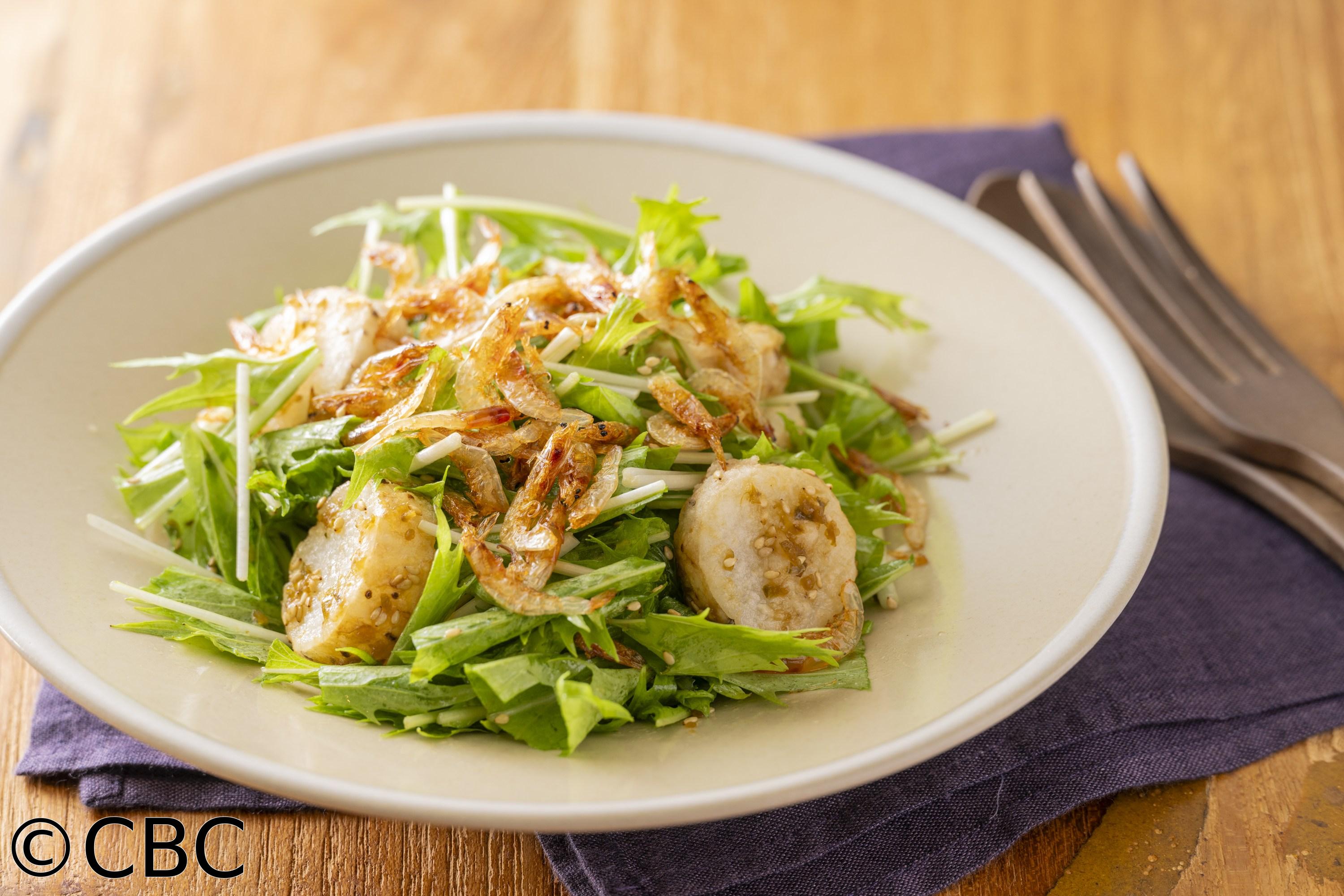 ３分クッキング🈑【揚げ長芋と桜えびのサラダ】