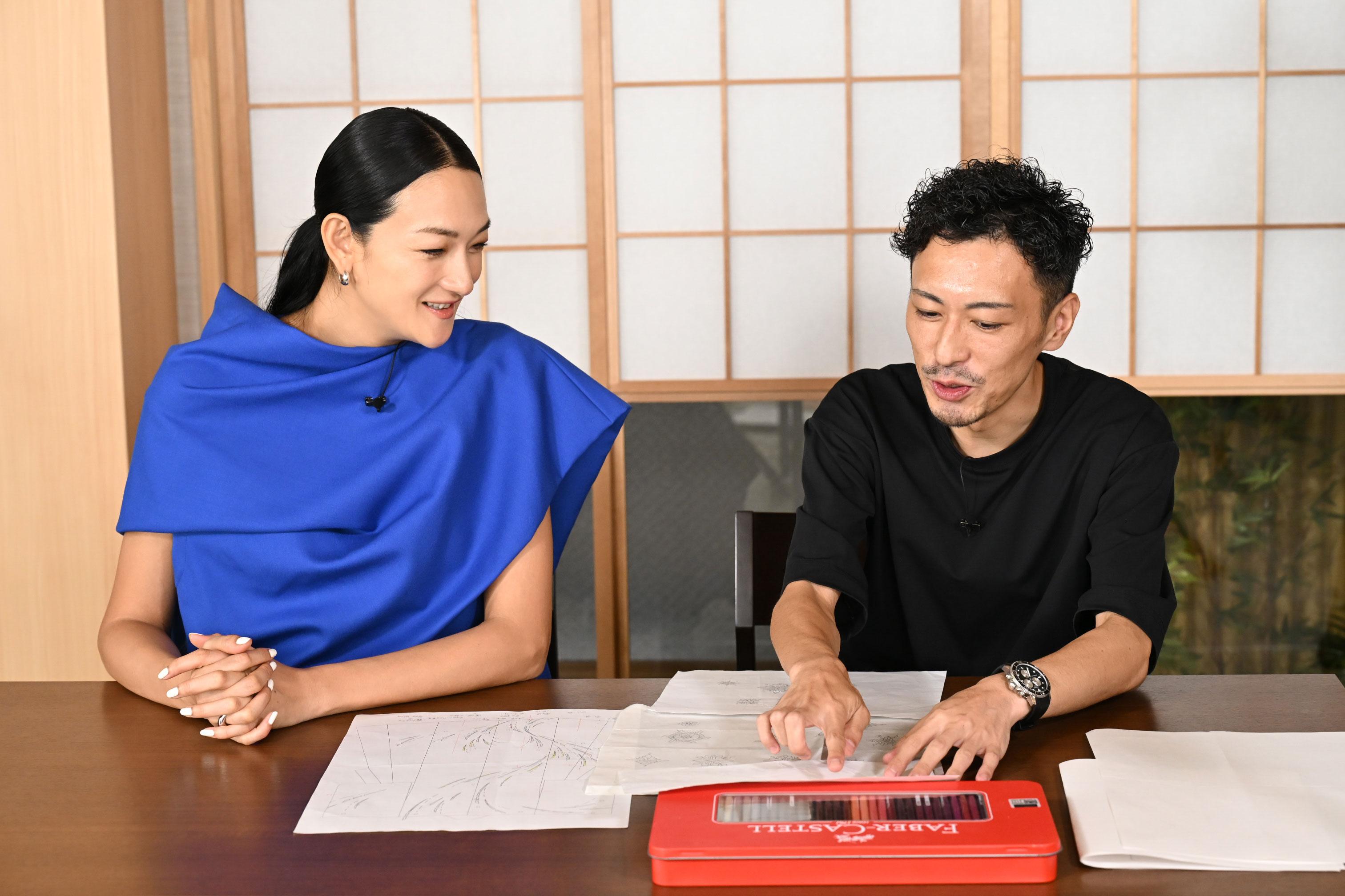 🈑冨永愛の伝統ｔｏ未来　加賀友禅作家とコラボ！四季の彩「春」「夏」小下絵完成